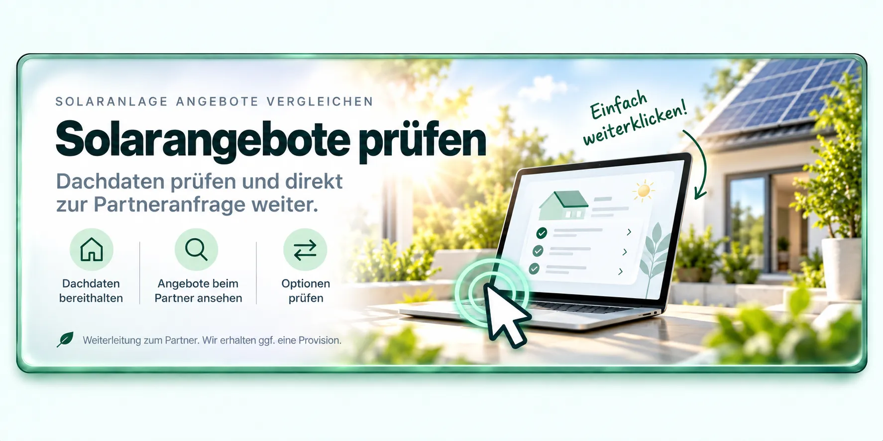 Solarangebote prüfen — Dachdaten prüfen und direkt zur Partneranfrage weiter